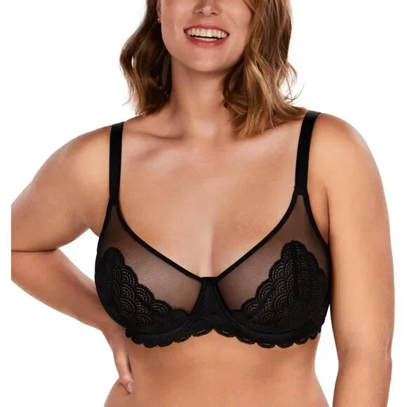 Plus Size Lace Minimizer Bra Full Coverage Support for Large Bust